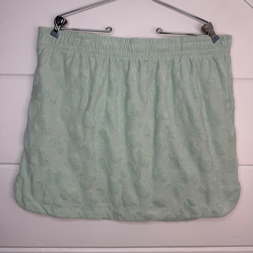 Disney Mickey‎ Mouse Size Large Terry Cloth Skirt Mint Teal